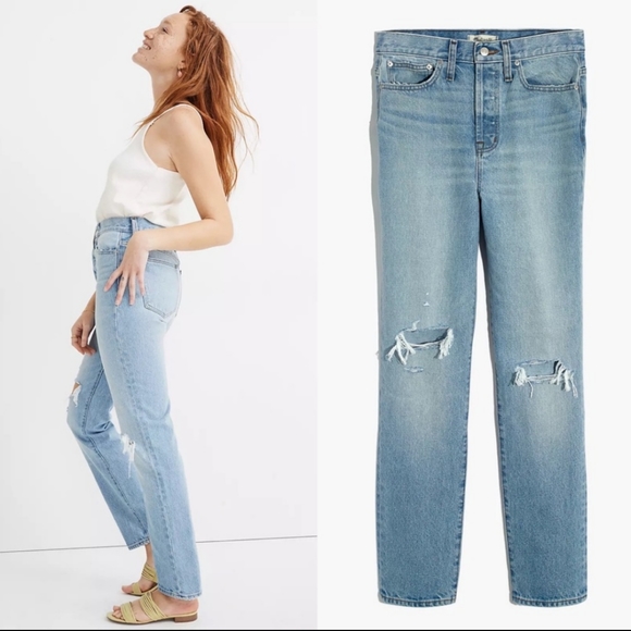 💙 EUC Madewell Brand Button Fly Full Length Classic Straight Non- Stretch Jean - Picture 2 of 16